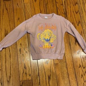 AC/DC Kids' Mauve Graphic Sweatshirt with Yellow Leopard